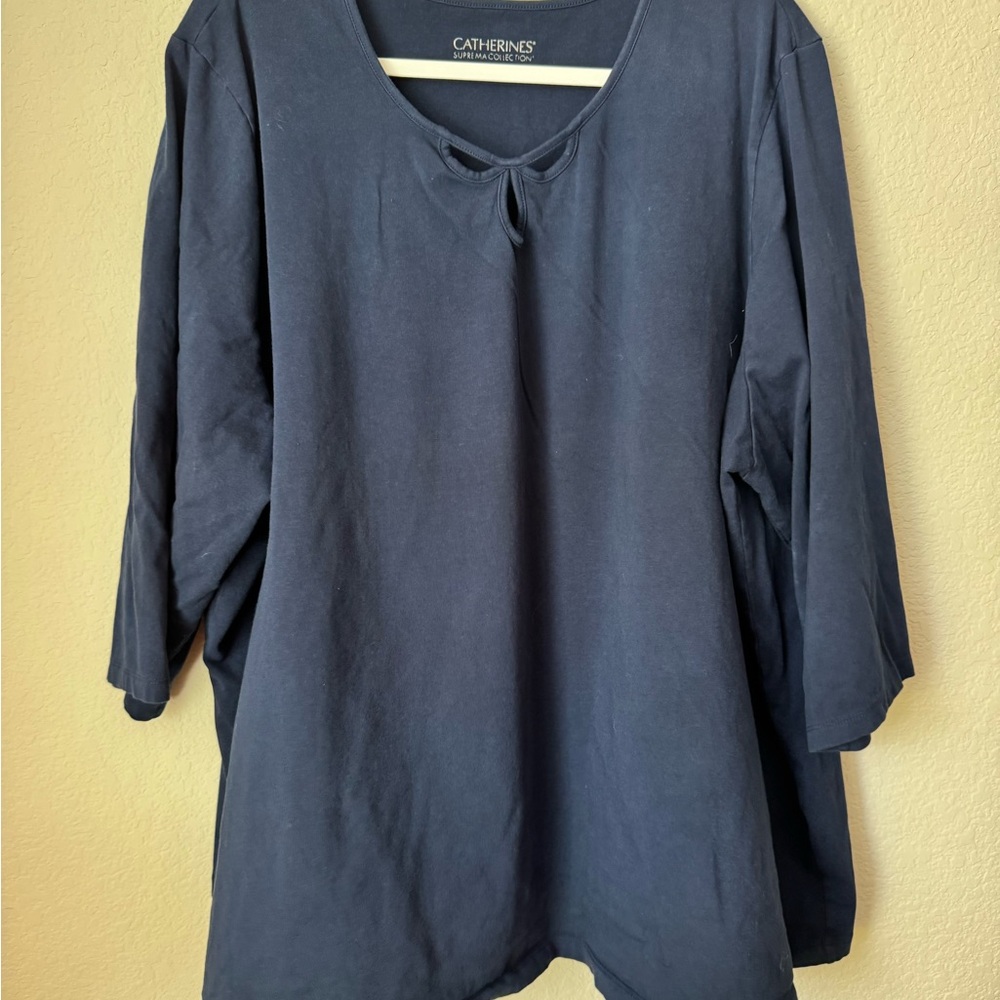 Catherines Dark Blue 3/4 Sleeve Top